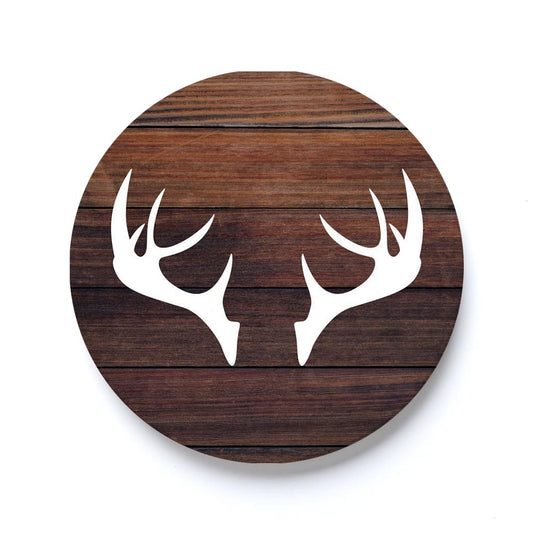 Car Coaster-Wooden Antlers -0