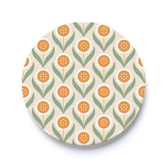 Car Coaster-Groovy Flower Pattern 1 -0