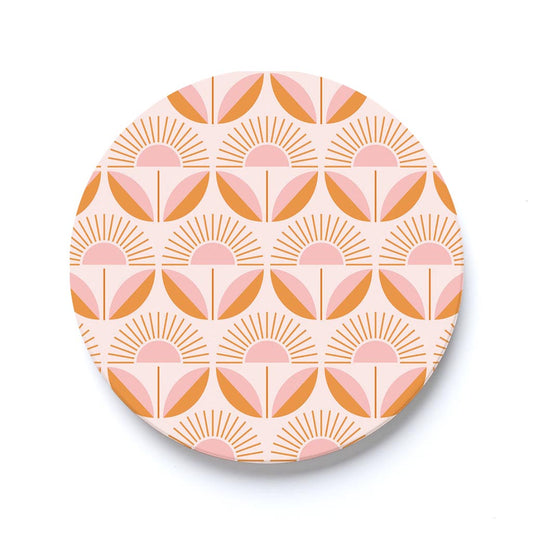 Car Coaster-Groovy Flower Pattern 4 -0