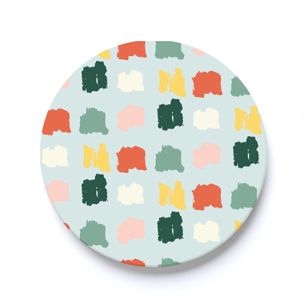 Car Coaster-Retro Painted Swatch Pattern 4 -0