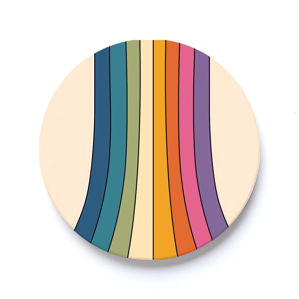 Car Coaster-Retro Rainbow Pattern 1 -0