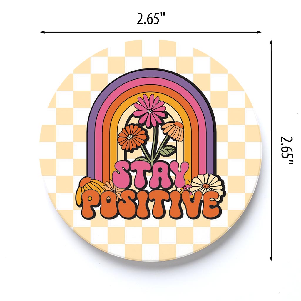 Car Coaster-Bright Retro Stay Positive -3