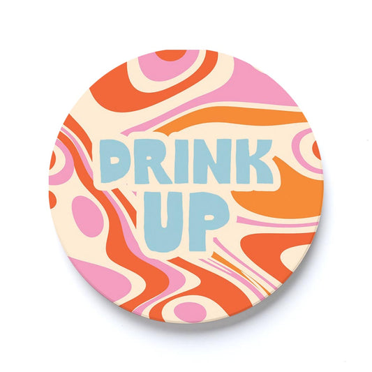 Car Coaster-Bright Retro Drink Up -0