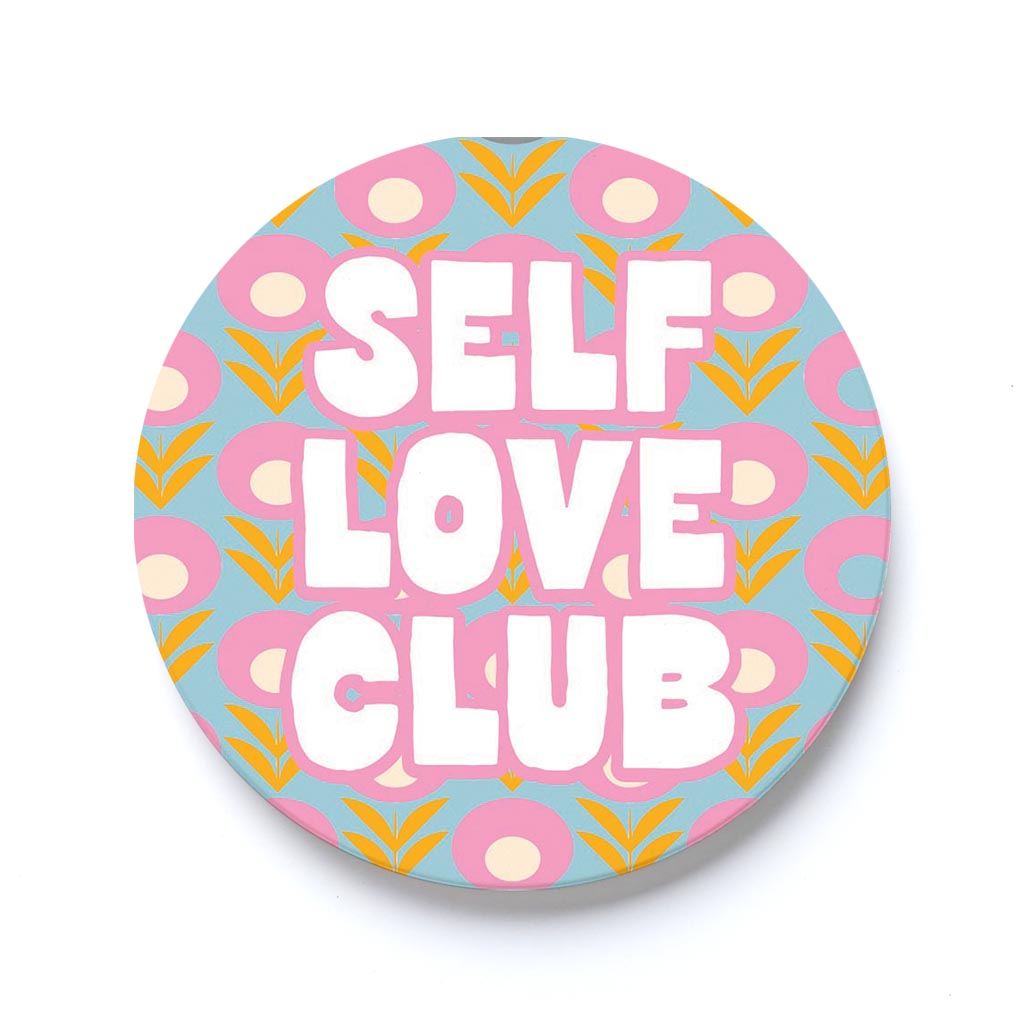 Car Coaster-Bright Retro Self Love Club -0