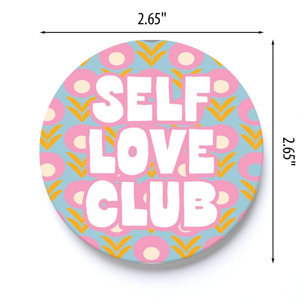 Car Coaster-Bright Retro Self Love Club -3