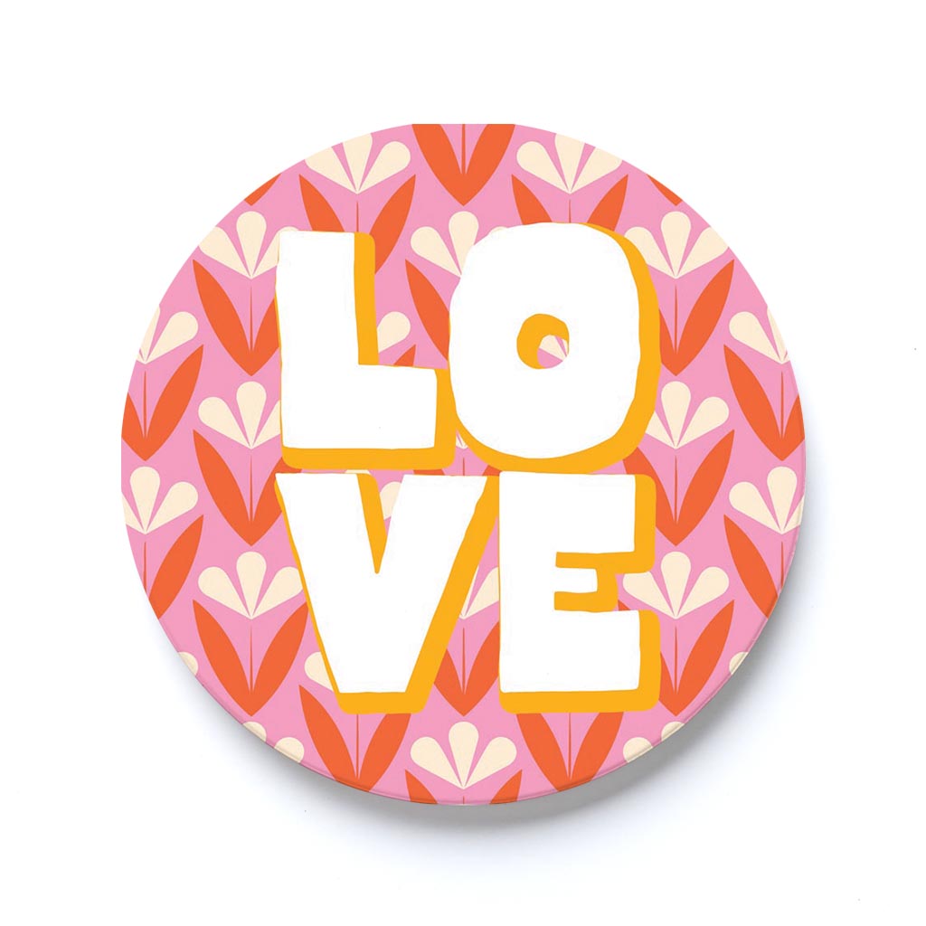 Car Coaster-Bright Retro Love -0