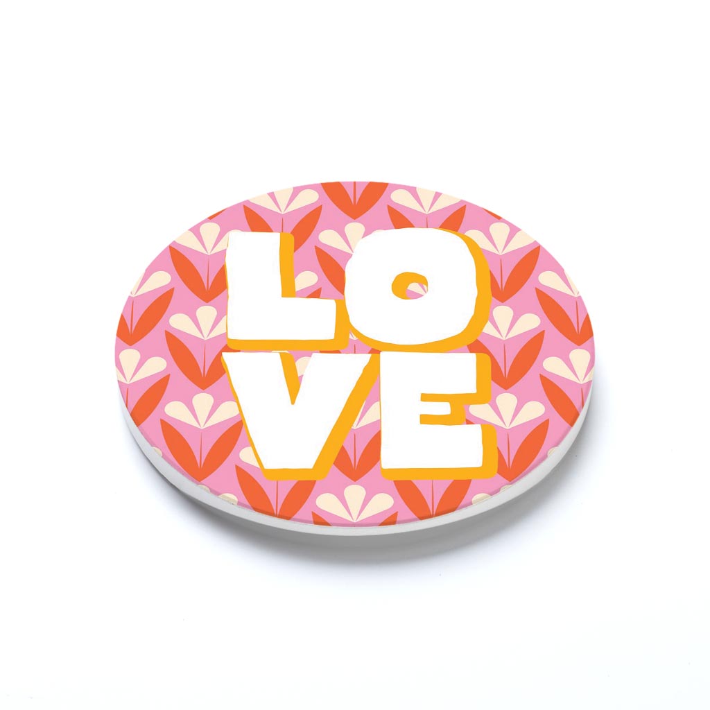 Car Coaster-Bright Retro Love -1