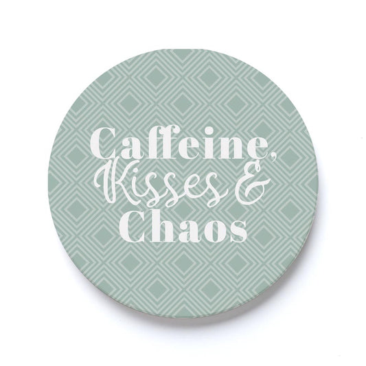 Car Coaster-Caffeine Kisses & Chaos -0