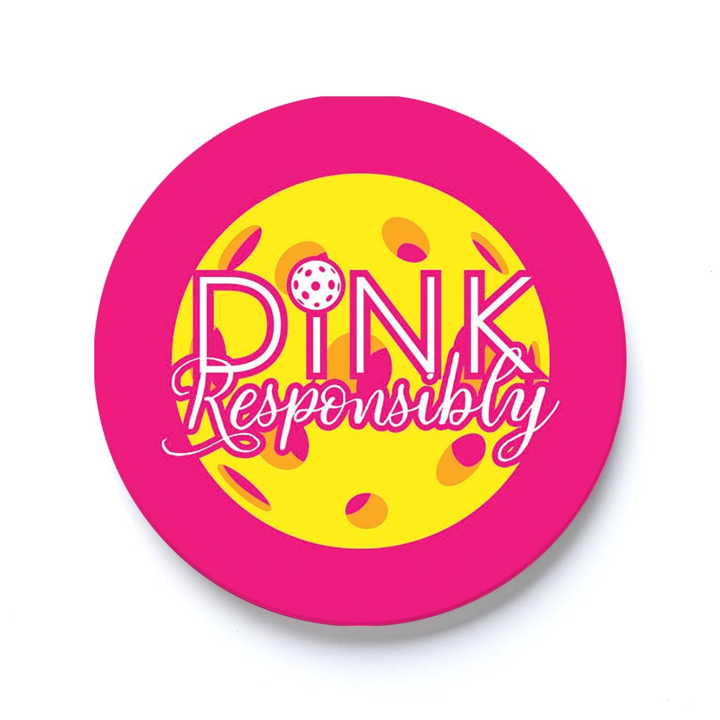 Car Coaster-Dink Responsibly Pink -0