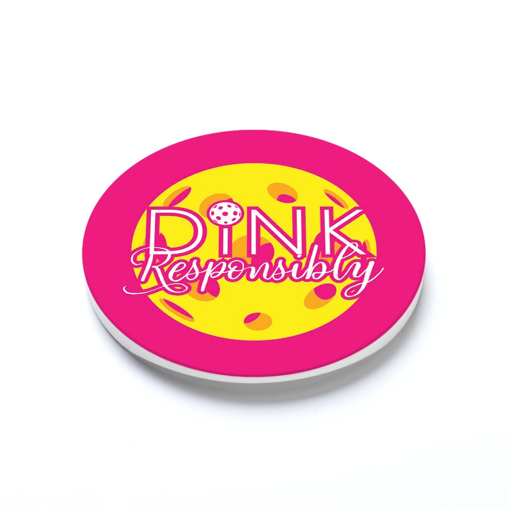 Car Coaster-Dink Responsibly Pink -1