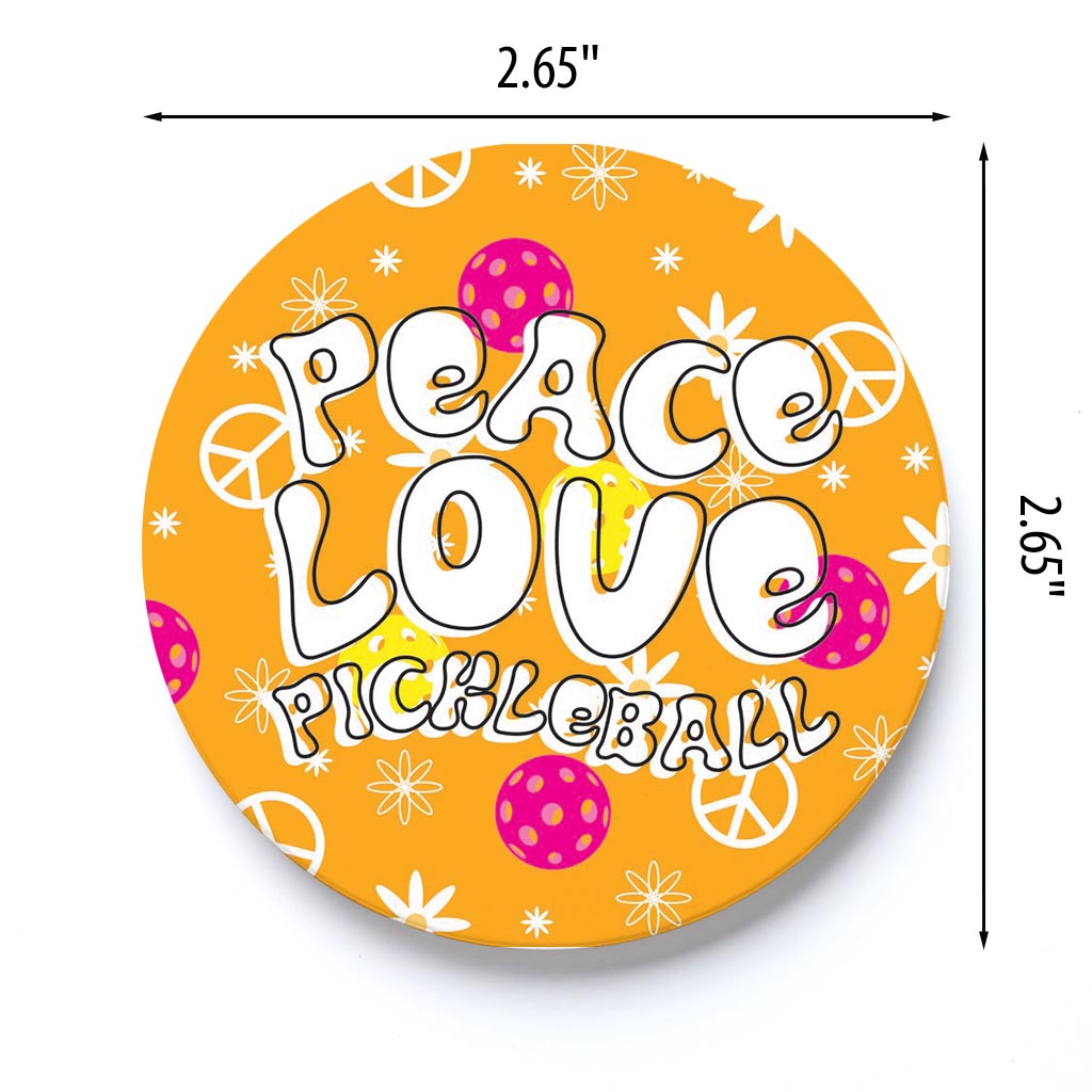 Car Coaster-Peace Love Pickleball -3