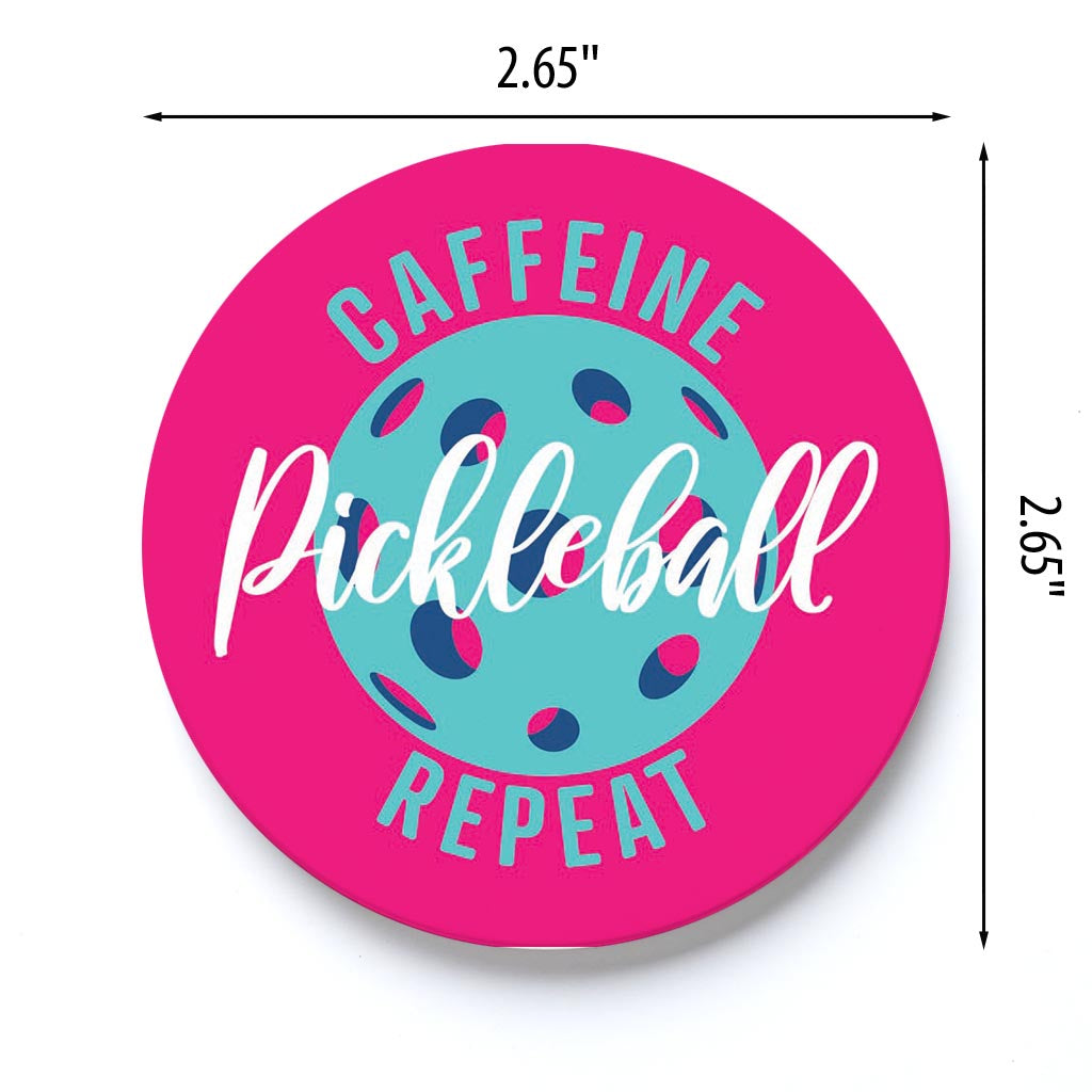 Car Coaster-Caffeine Pickleball Repeat -3