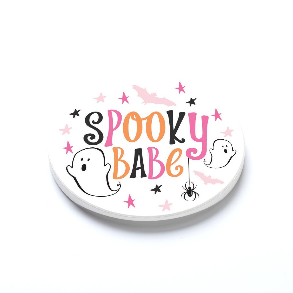 Car Coaster-Happy Ghost Spooky Babe -1