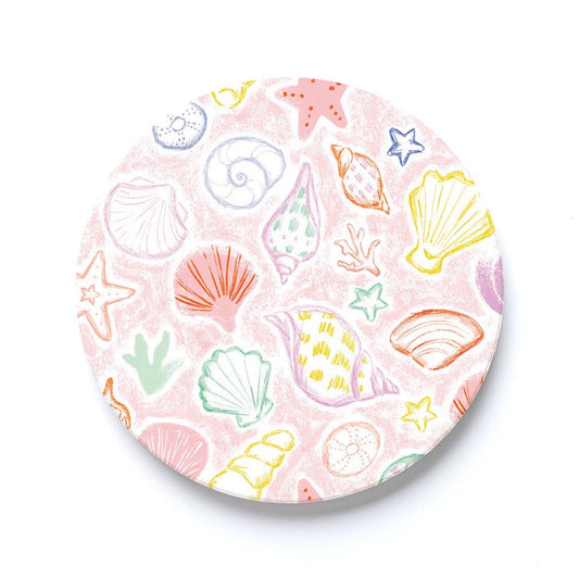 Car Coaster-Colorful Shell Pattern -0