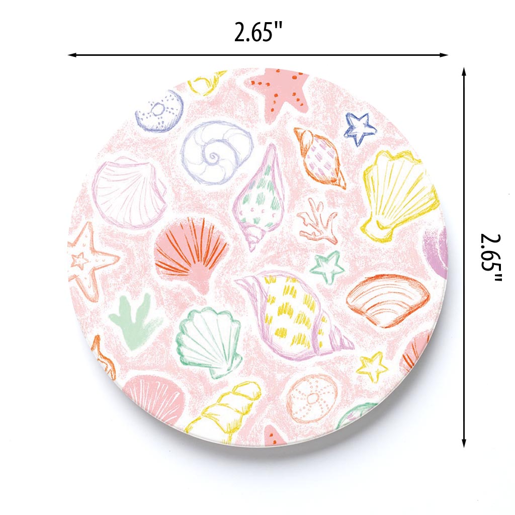 Car Coaster-Colorful Shell Pattern -3