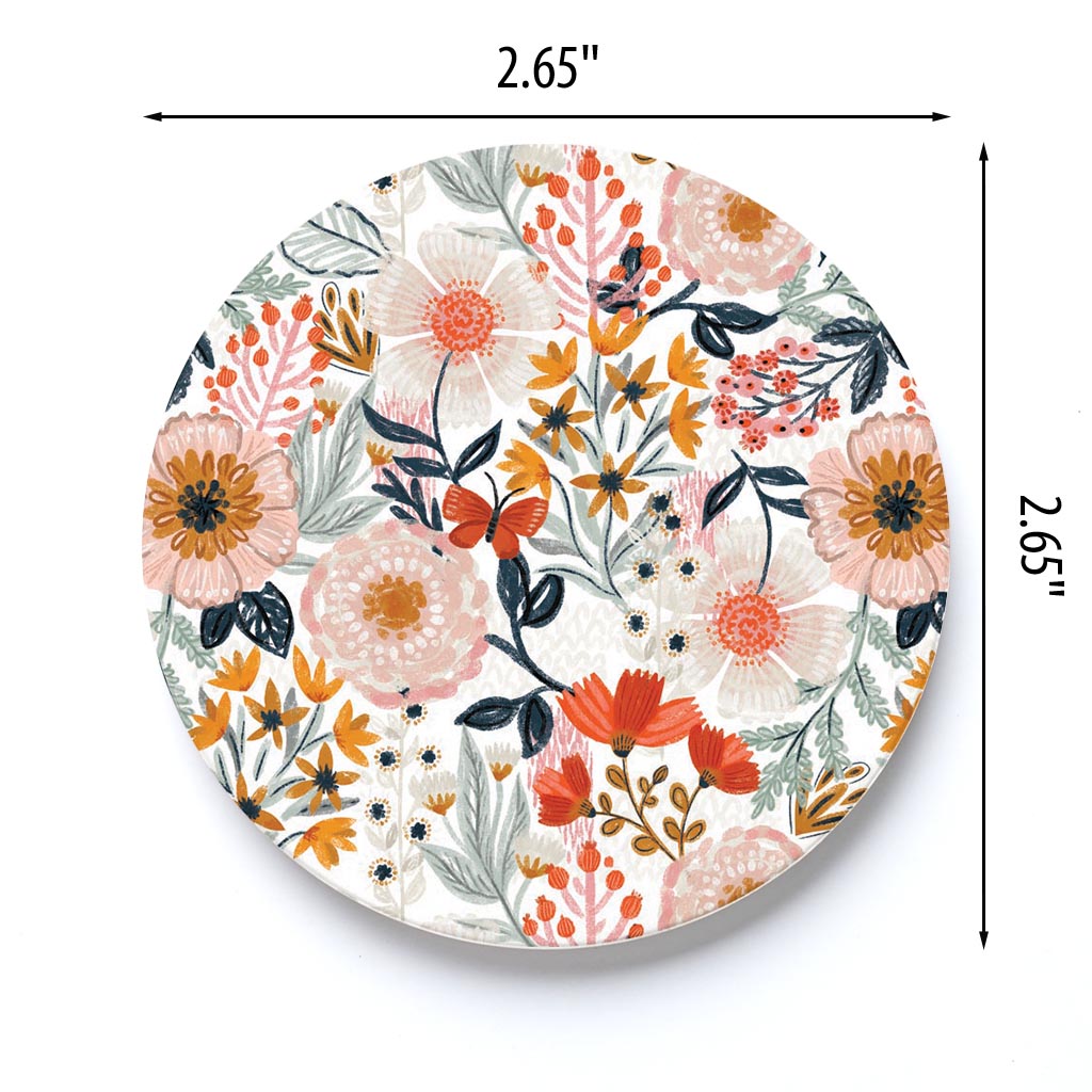 Car Coaster-Pretty Things Floral Pattern