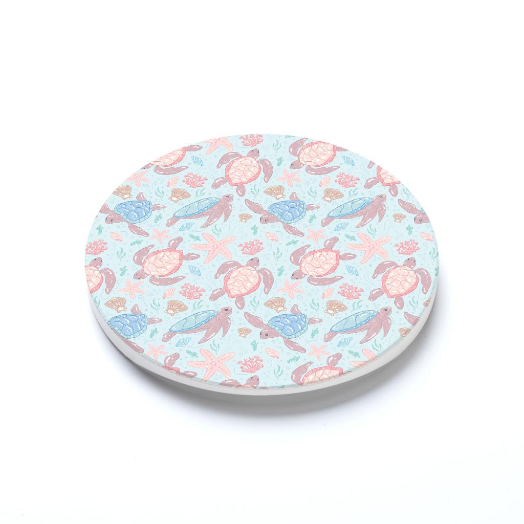 Car Coaster-Coastal Sea Turtles Pattern