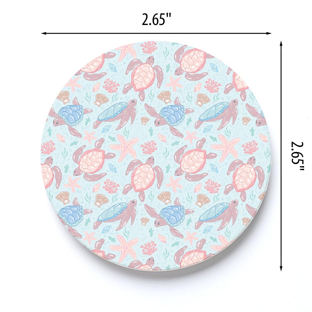 Car Coaster-Coastal Sea Turtles Pattern