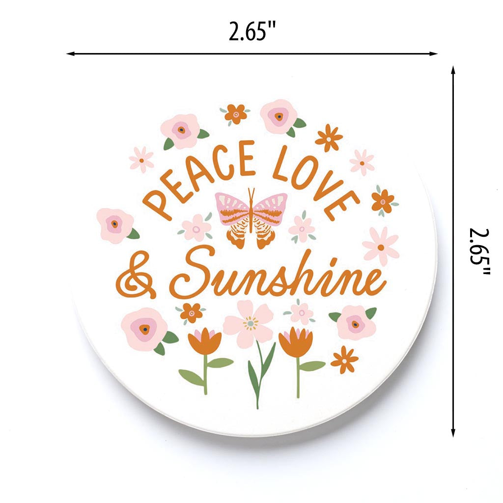 Car Coaster-Spring Peace Love & Sunshine