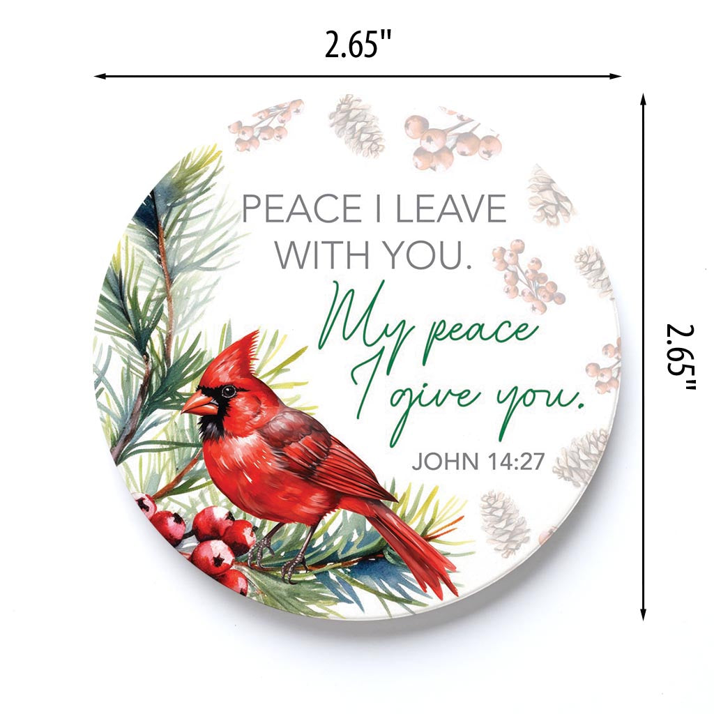 Car Coaster-Cardinal Christmas Peace I Give You -3