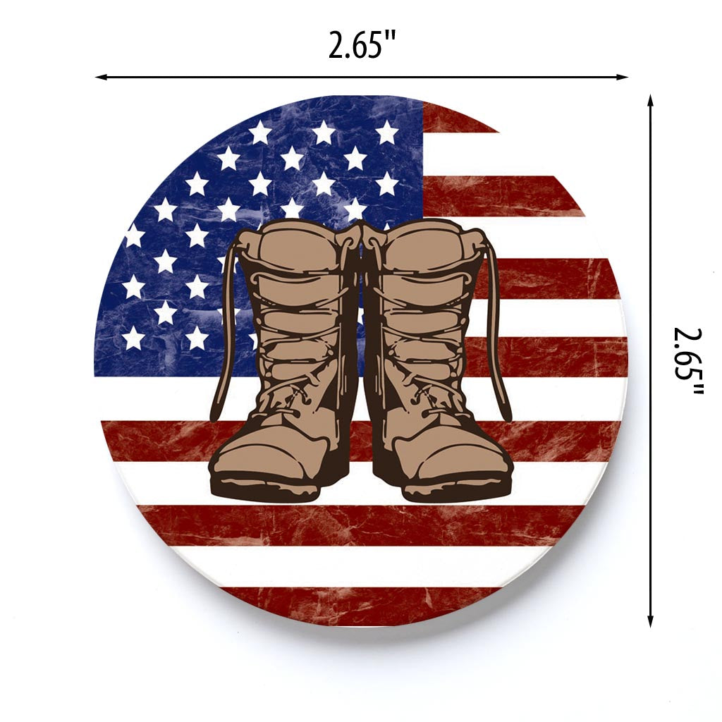 Car Coaster-Military Flag & Boots -3