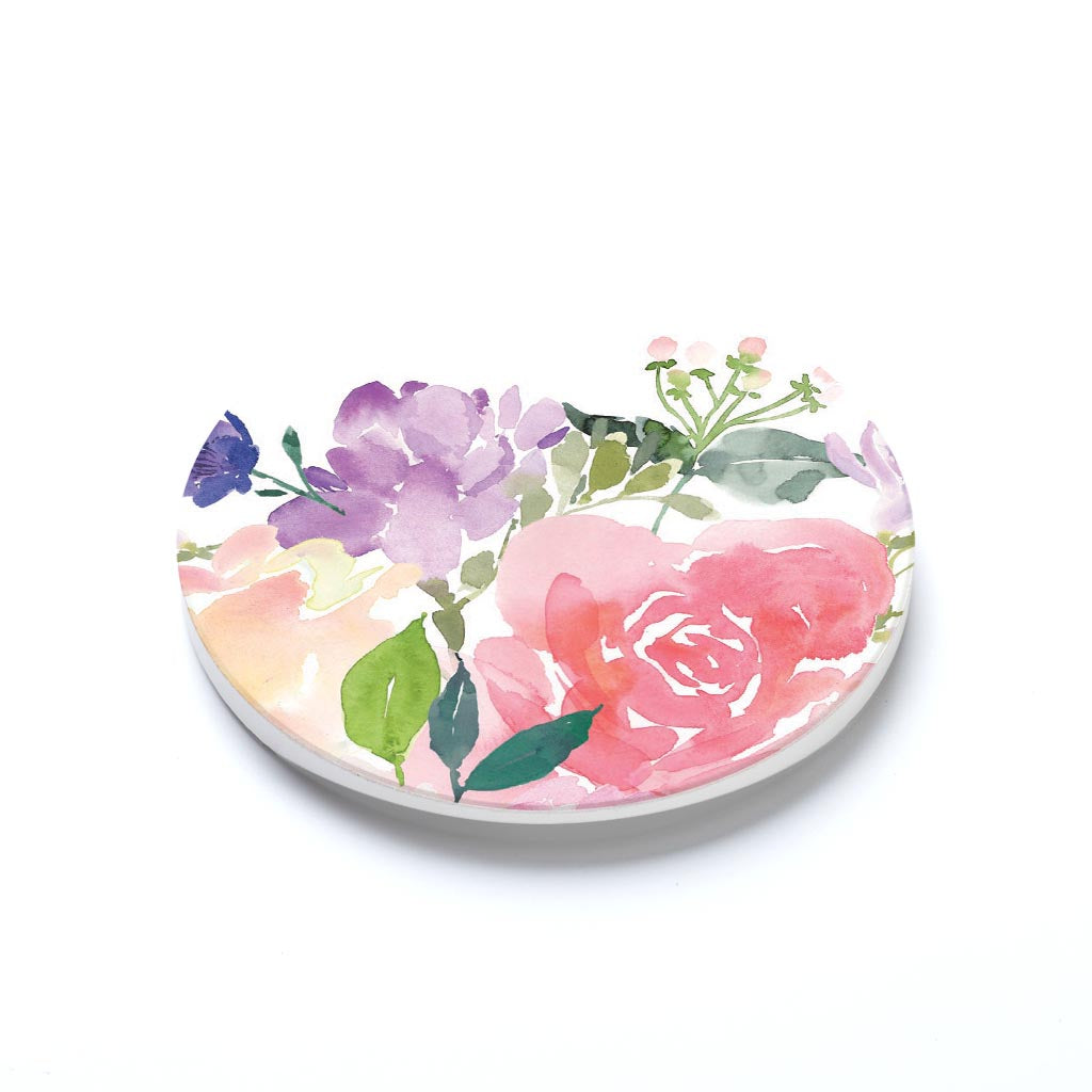 Car Coaster-Floral Watercolor Pattern 4 -1