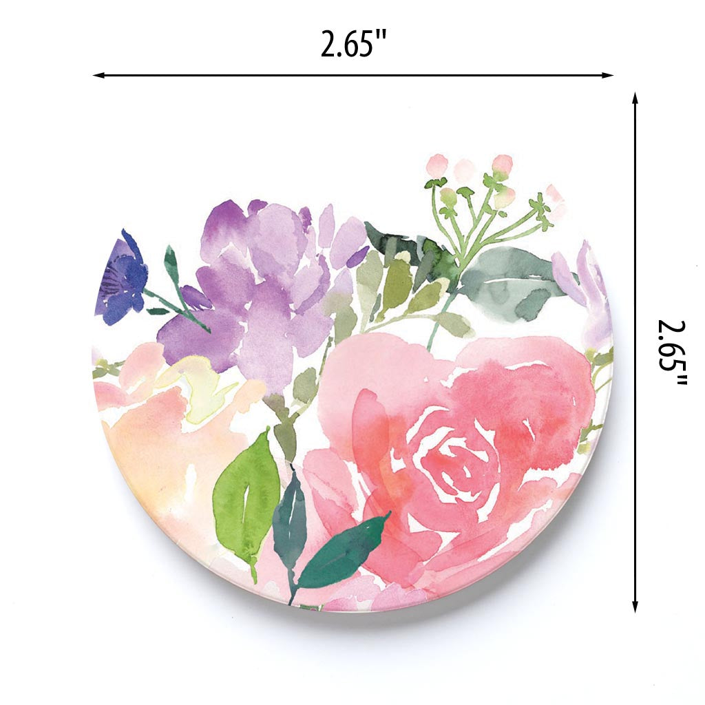 Car Coaster-Floral Watercolor Pattern 4 -3
