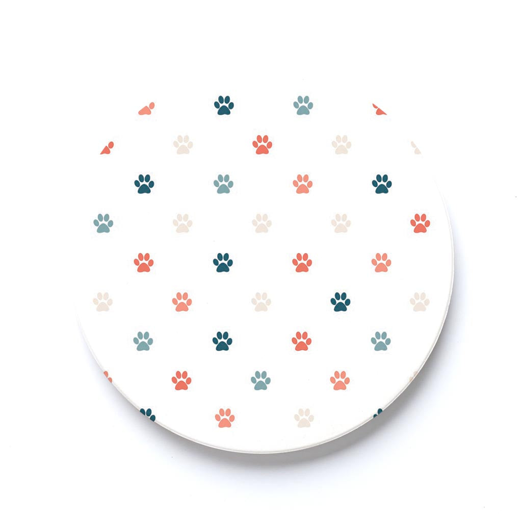 Car Coaster-Cat Paw Print Pattern -0