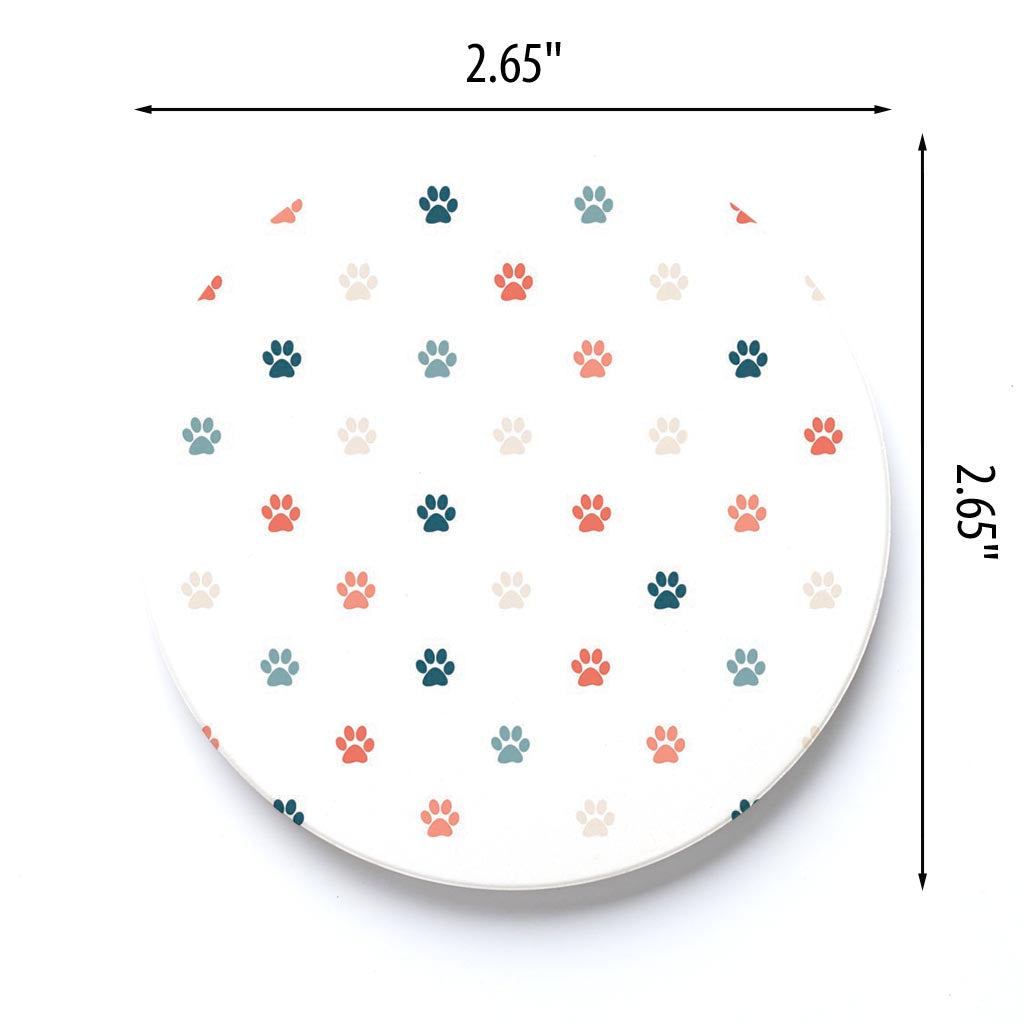 Car Coaster-Cat Paw Print Pattern -3