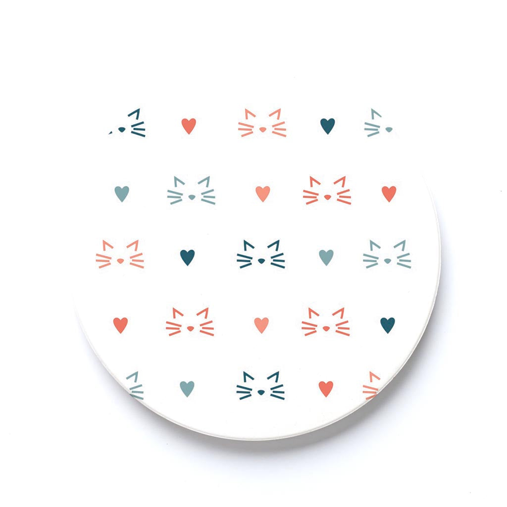 Car Coaster-Cat Heart Pattern -0