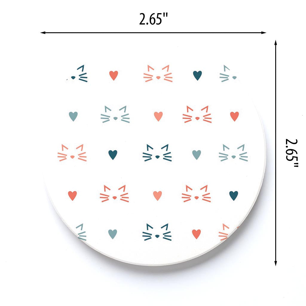 Car Coaster-Cat Heart Pattern -3