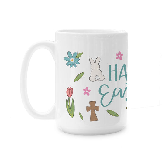 15oz Coffee Mug White-Happy Easter