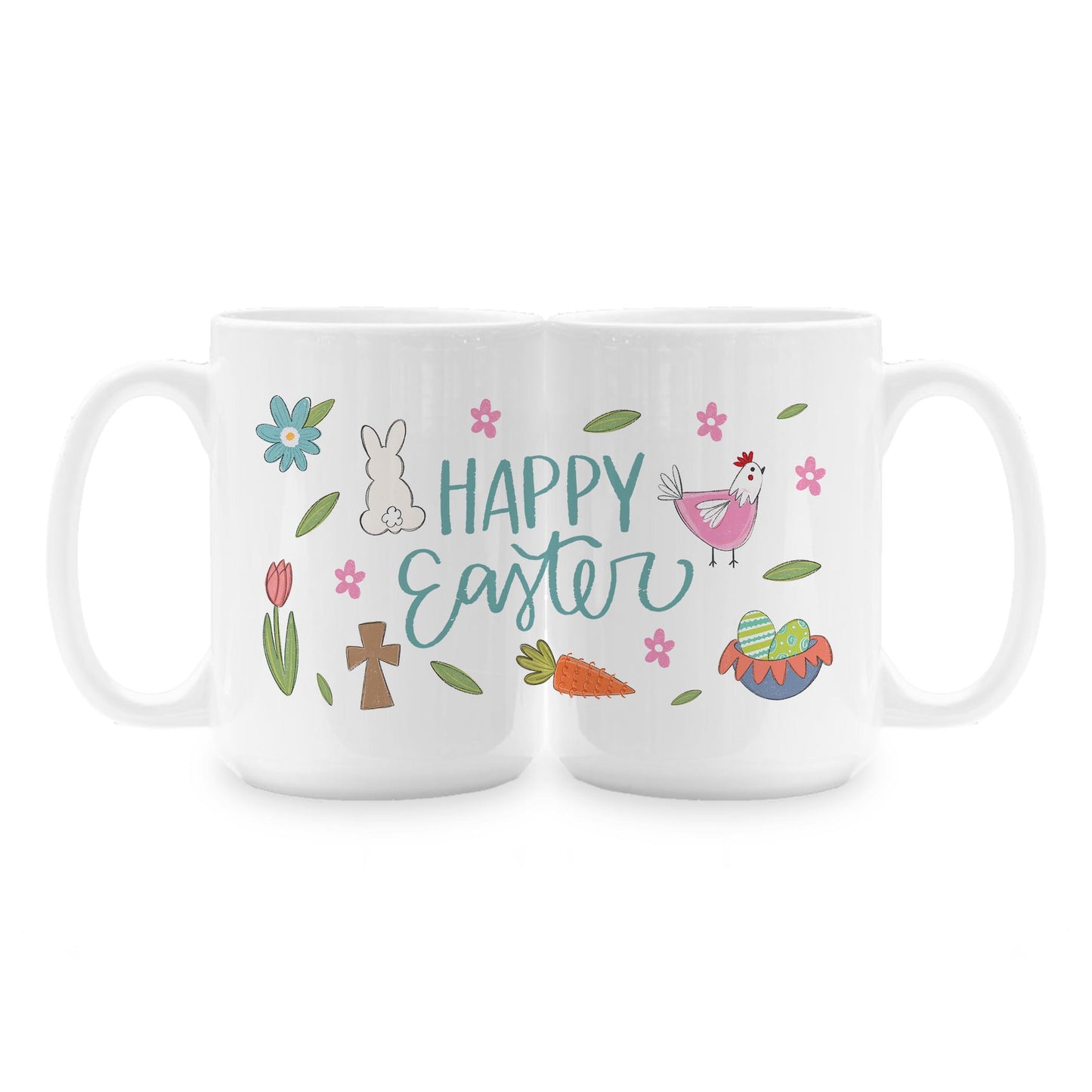 15oz Coffee Mug White-Happy Easter