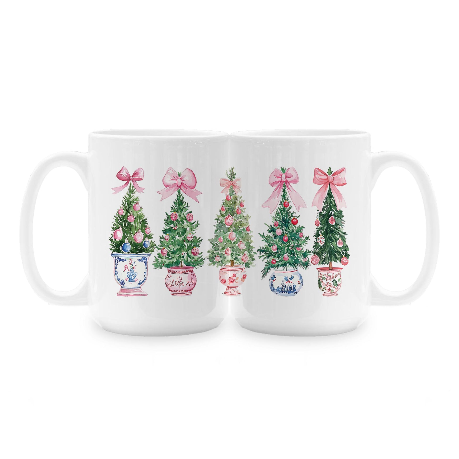 15oz Coffee Mug White-Blush & Baubles - A Grand Millennial Christmas -1
