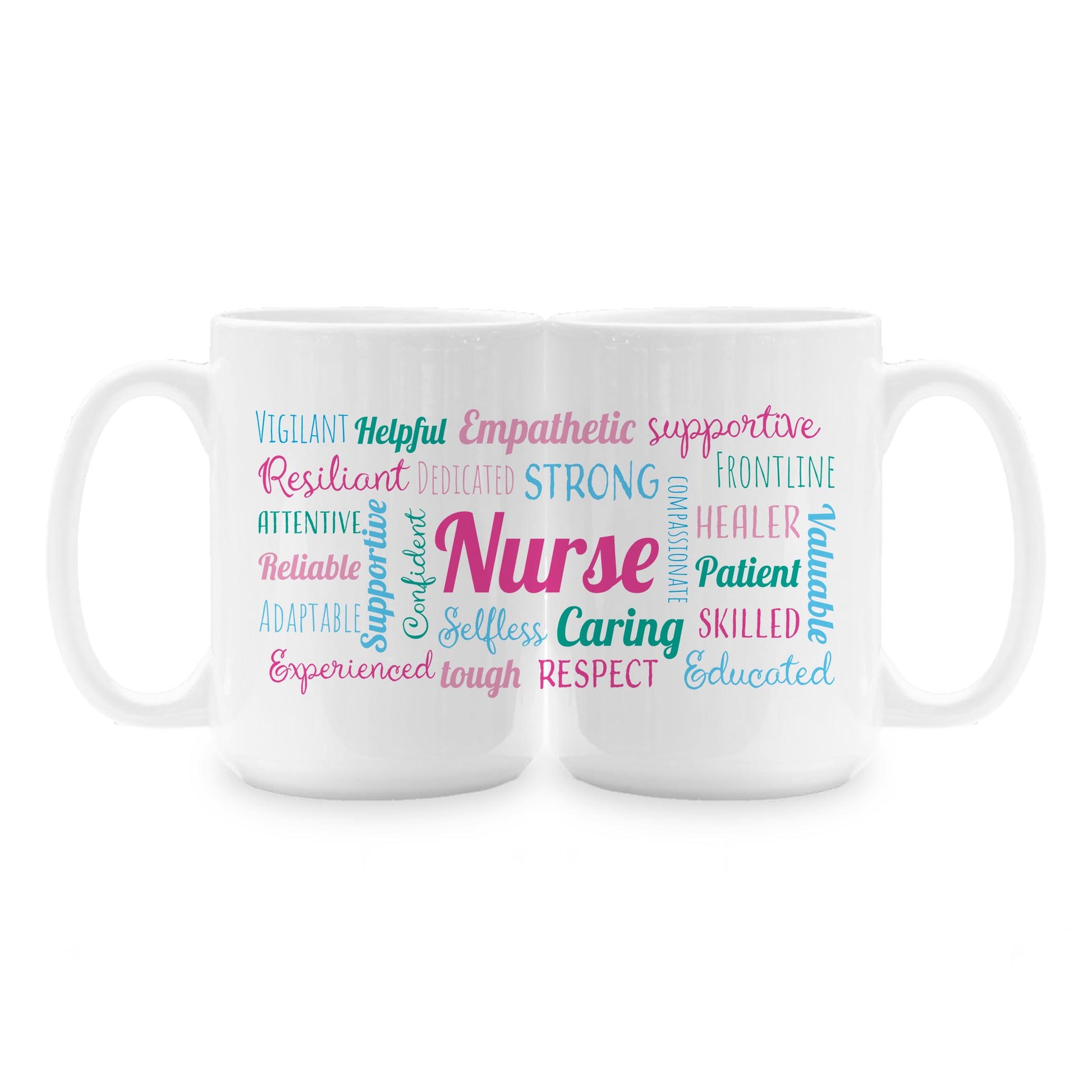 15oz Coffee Mug White-Bright Nurse Words -1