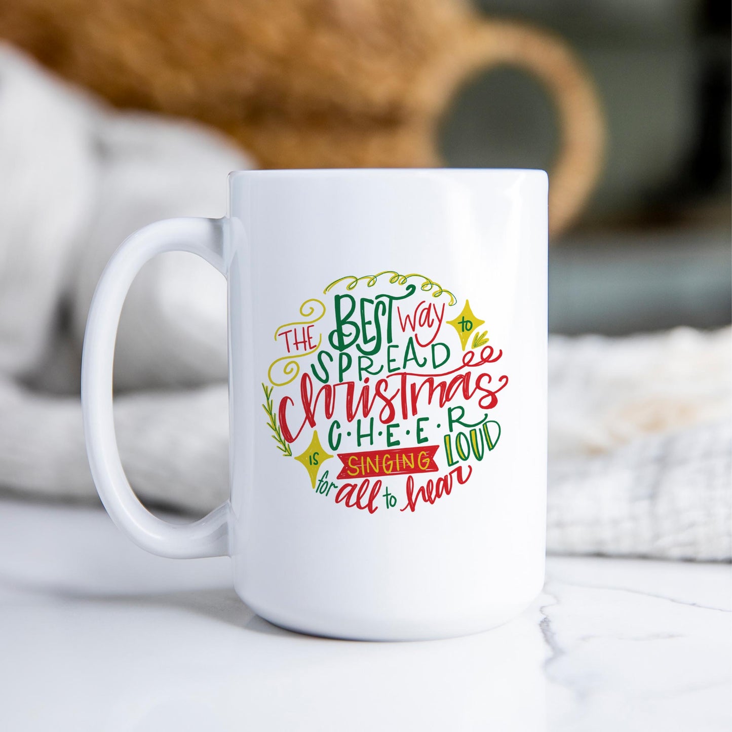 15oz Coffee Mug White-Best Way To Spread Christmas Cheer