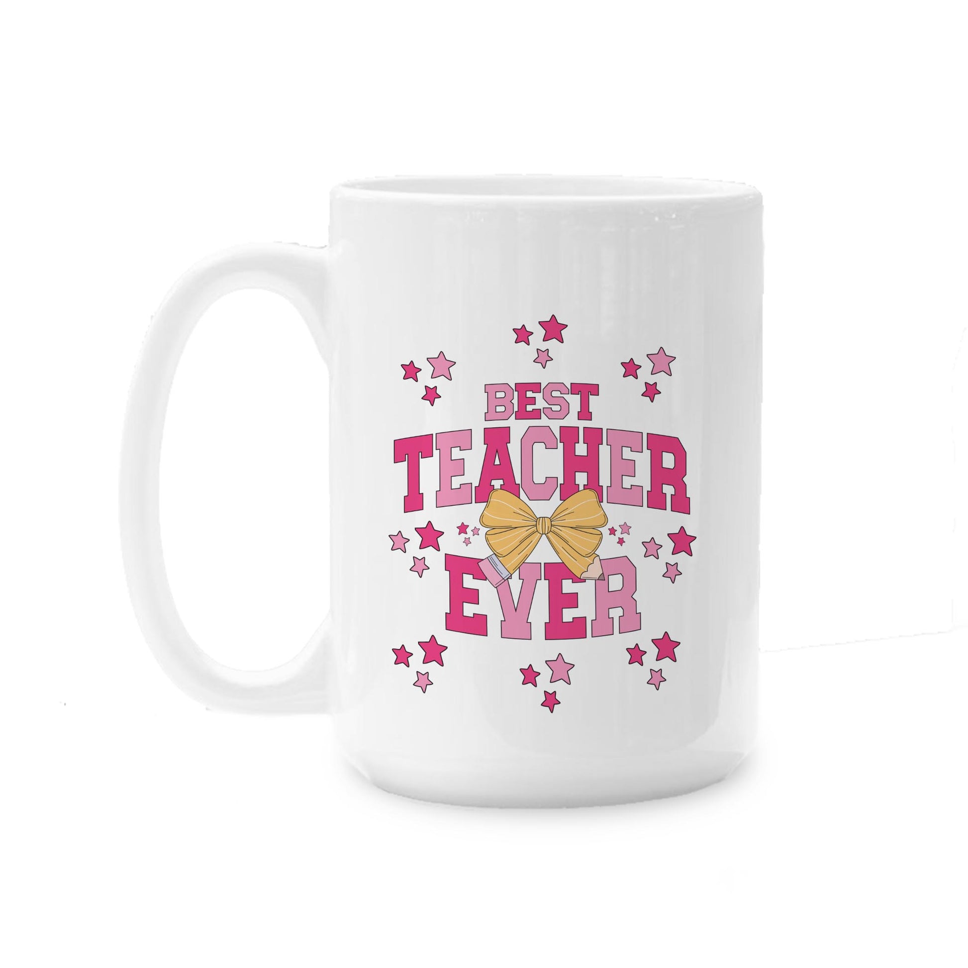 15oz Coffee Mug White-Classroom Coquette Best Teacher Ever -0