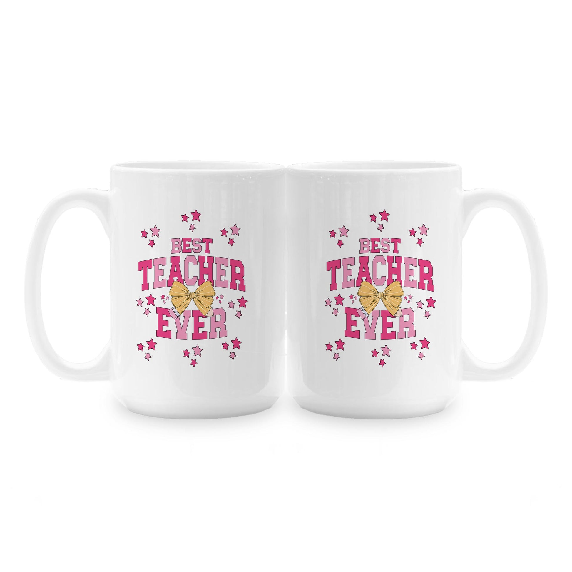 15oz Coffee Mug White-Classroom Coquette Best Teacher Ever -1