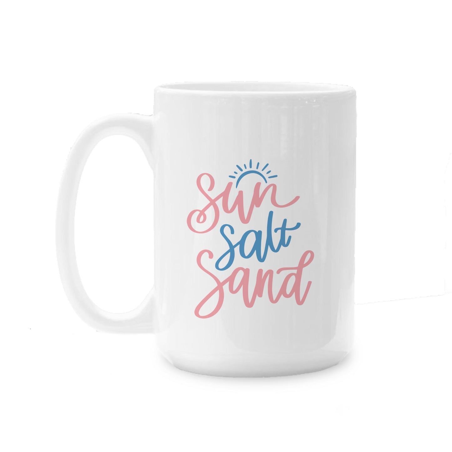 15oz Coffee Mug White-Sun Salt Sand -0