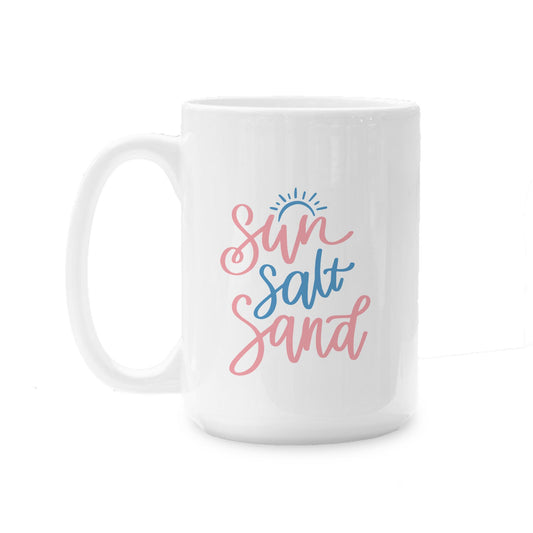 15oz Coffee Mug White-Sun Salt Sand -0