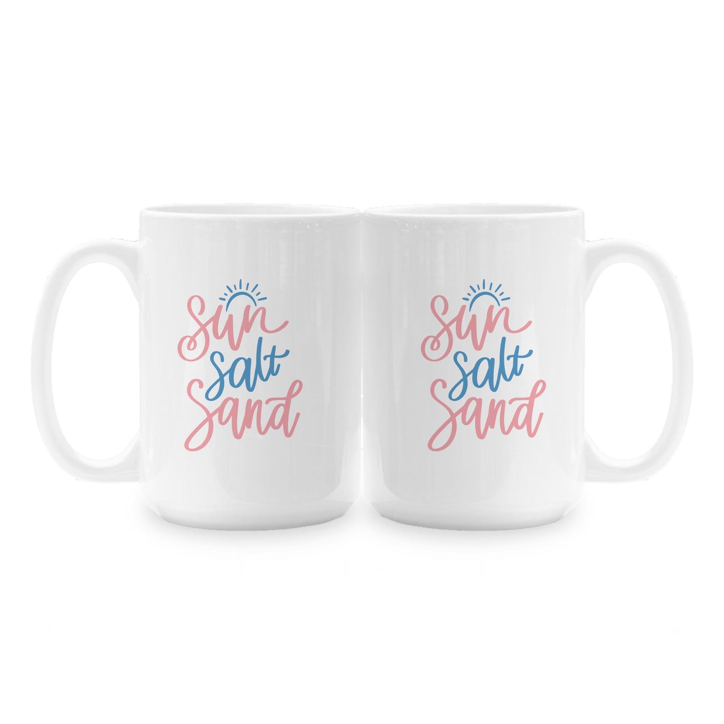 15oz Coffee Mug White-Sun Salt Sand -1