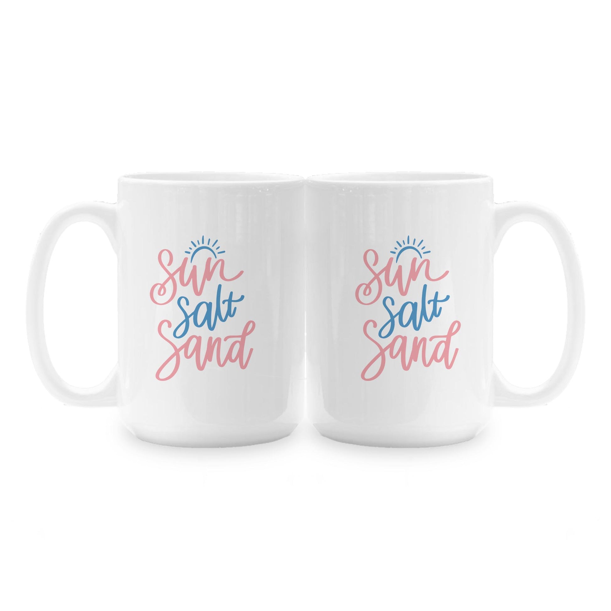 15oz Coffee Mug White-Sun Salt Sand -1