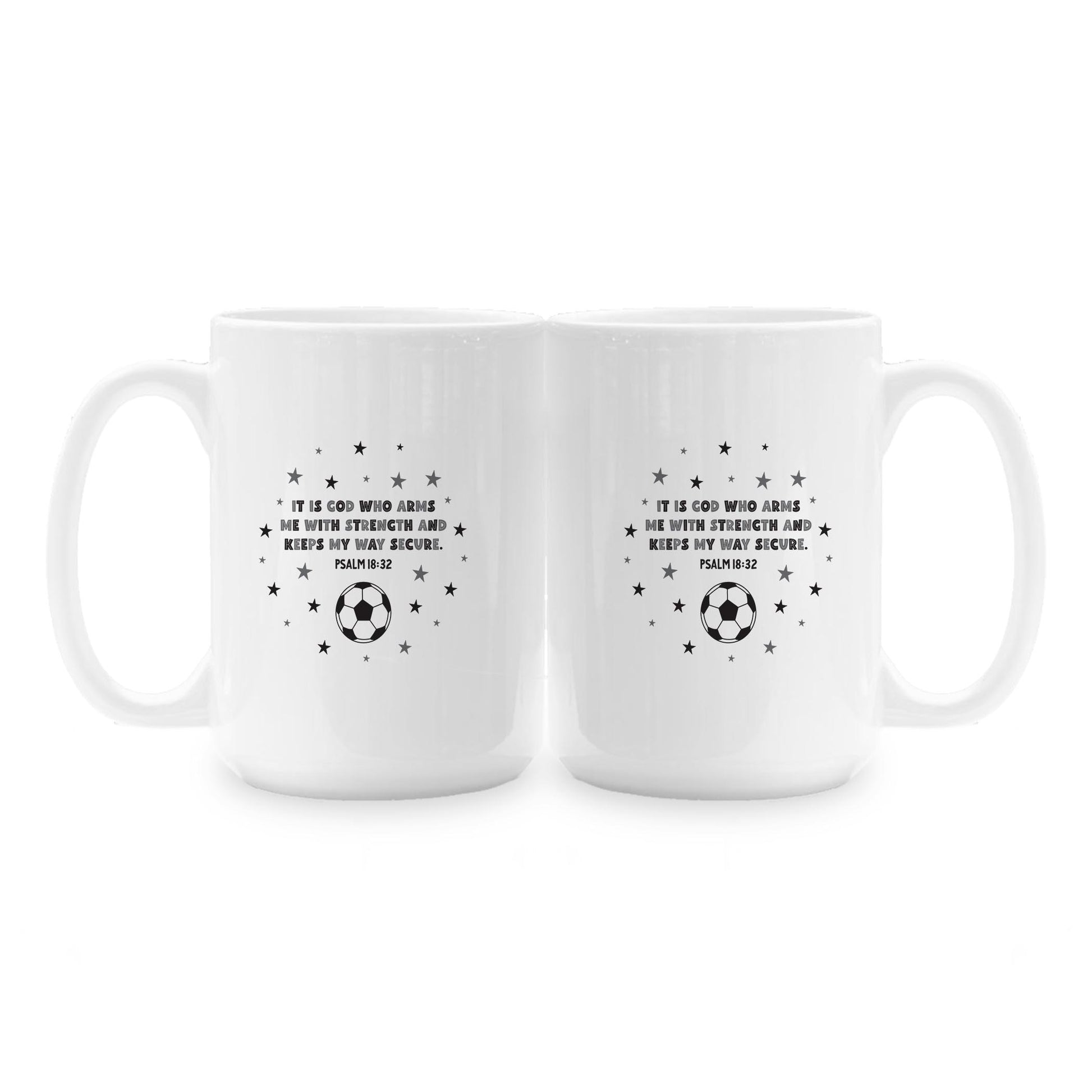 15oz Coffee Mug White-Game Day Soccer It Is God -1