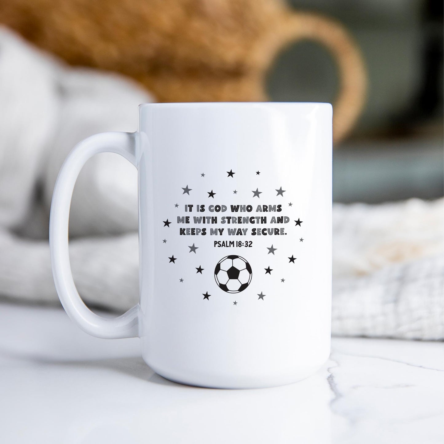 15oz Coffee Mug White-Game Day Soccer It Is God -2