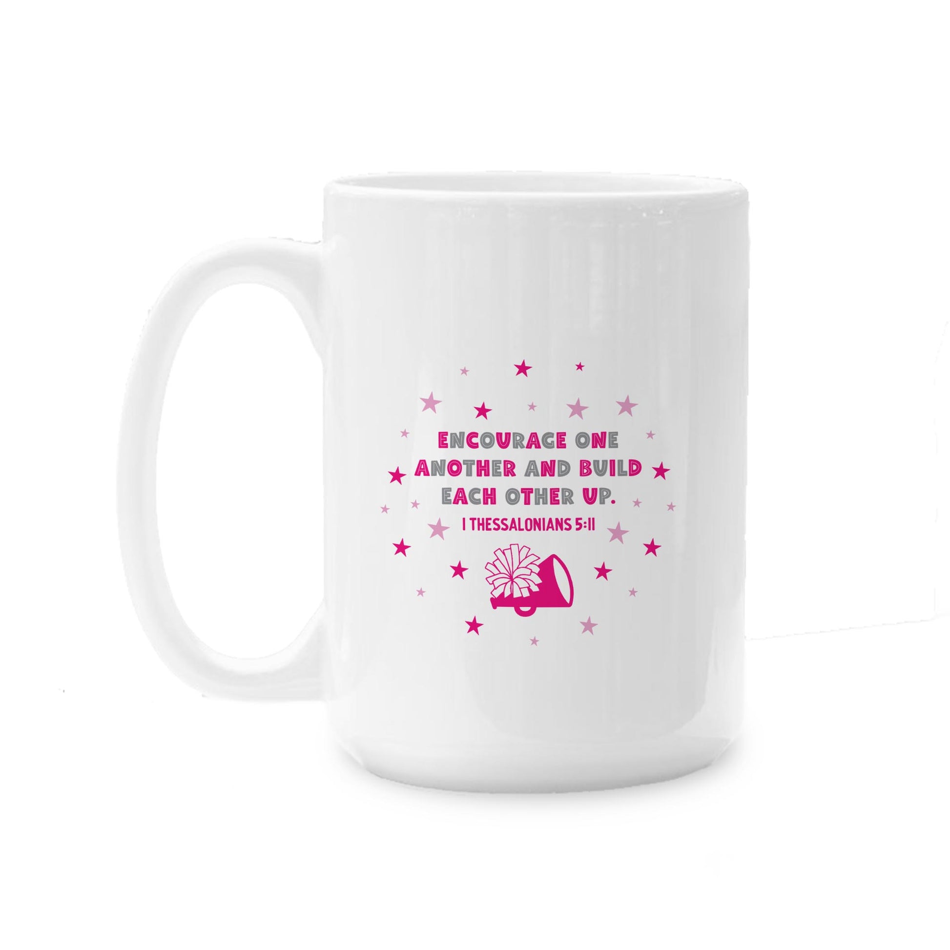 15oz Coffee Mug White-Game Day Cheer Encourage One Another -0