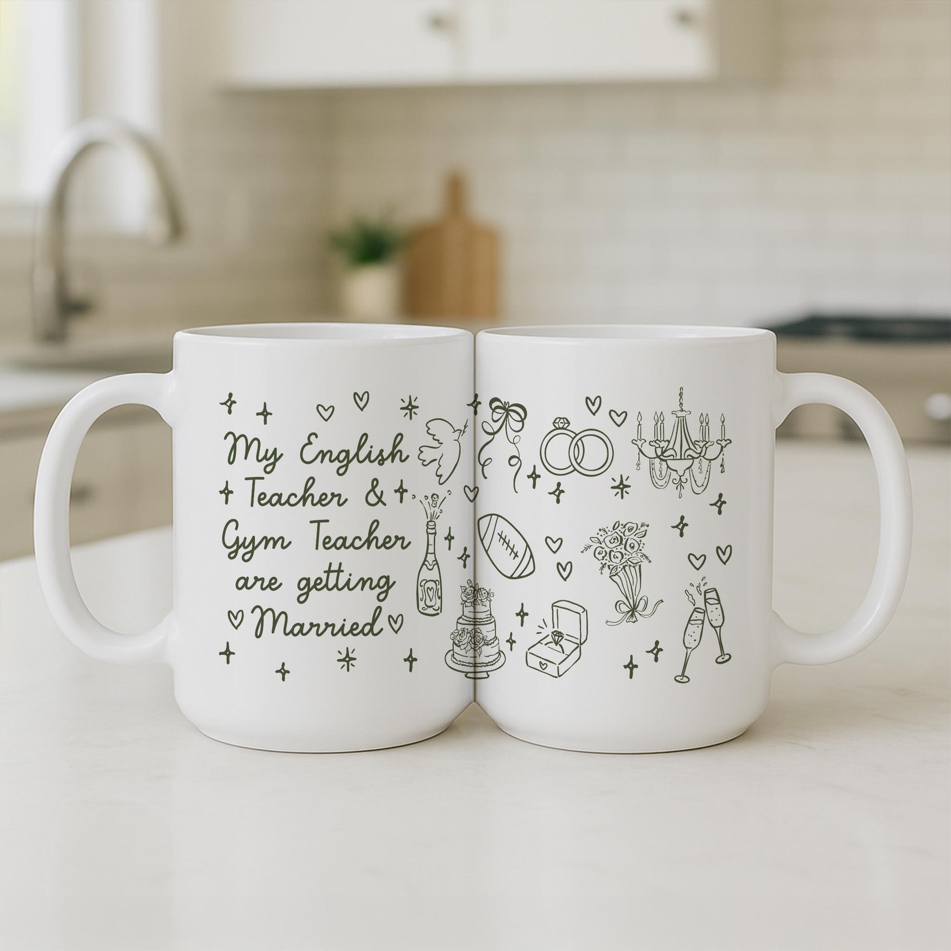 15oz Coffee Mug White-My English Teacher & Gym Teacher -3