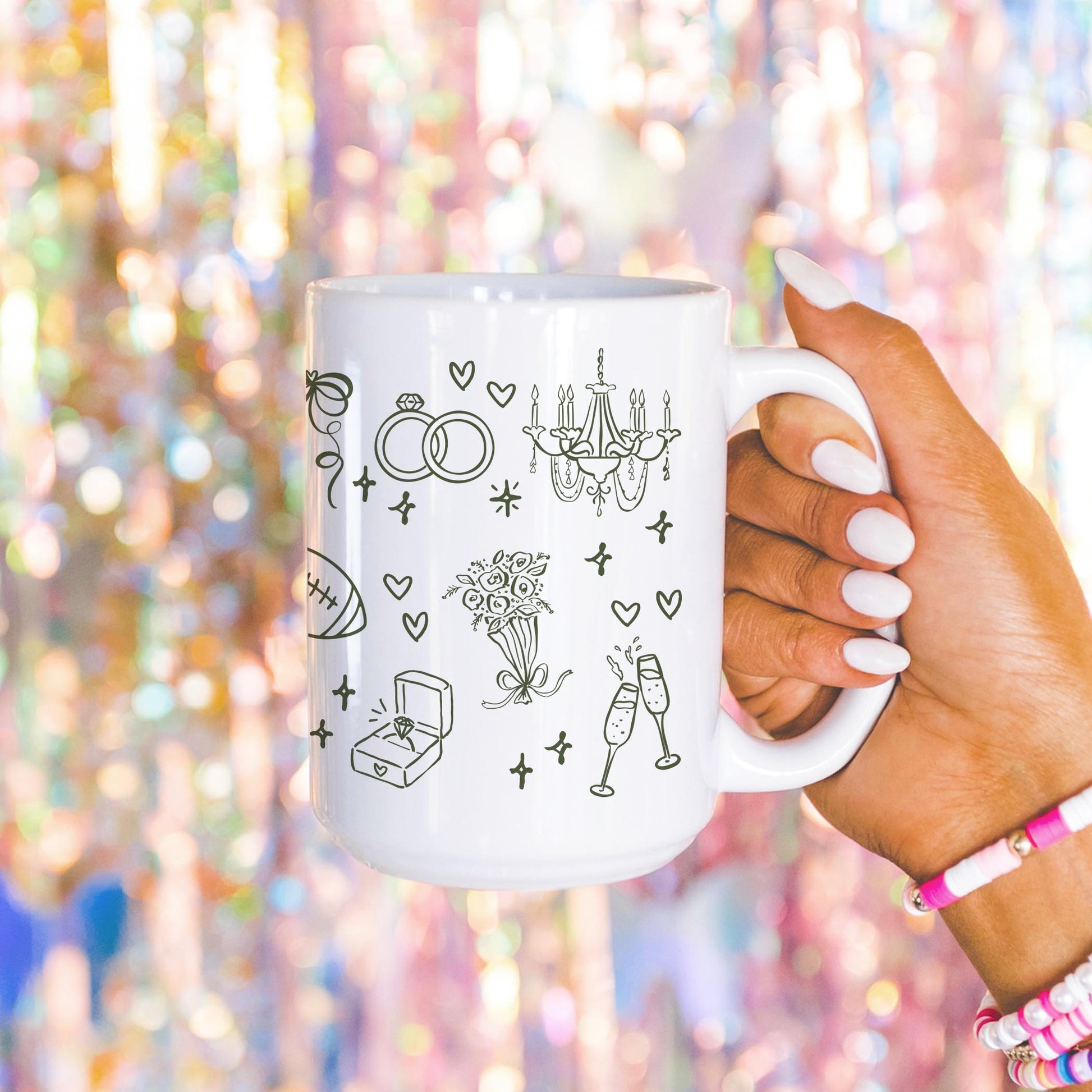 15oz Coffee Mug White-My English Teacher & Gym Teacher -4