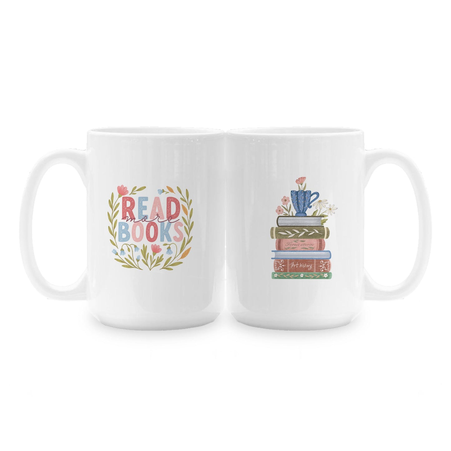 15oz Coffee Mug White-Pretty Little Chapters Read More Books -1
