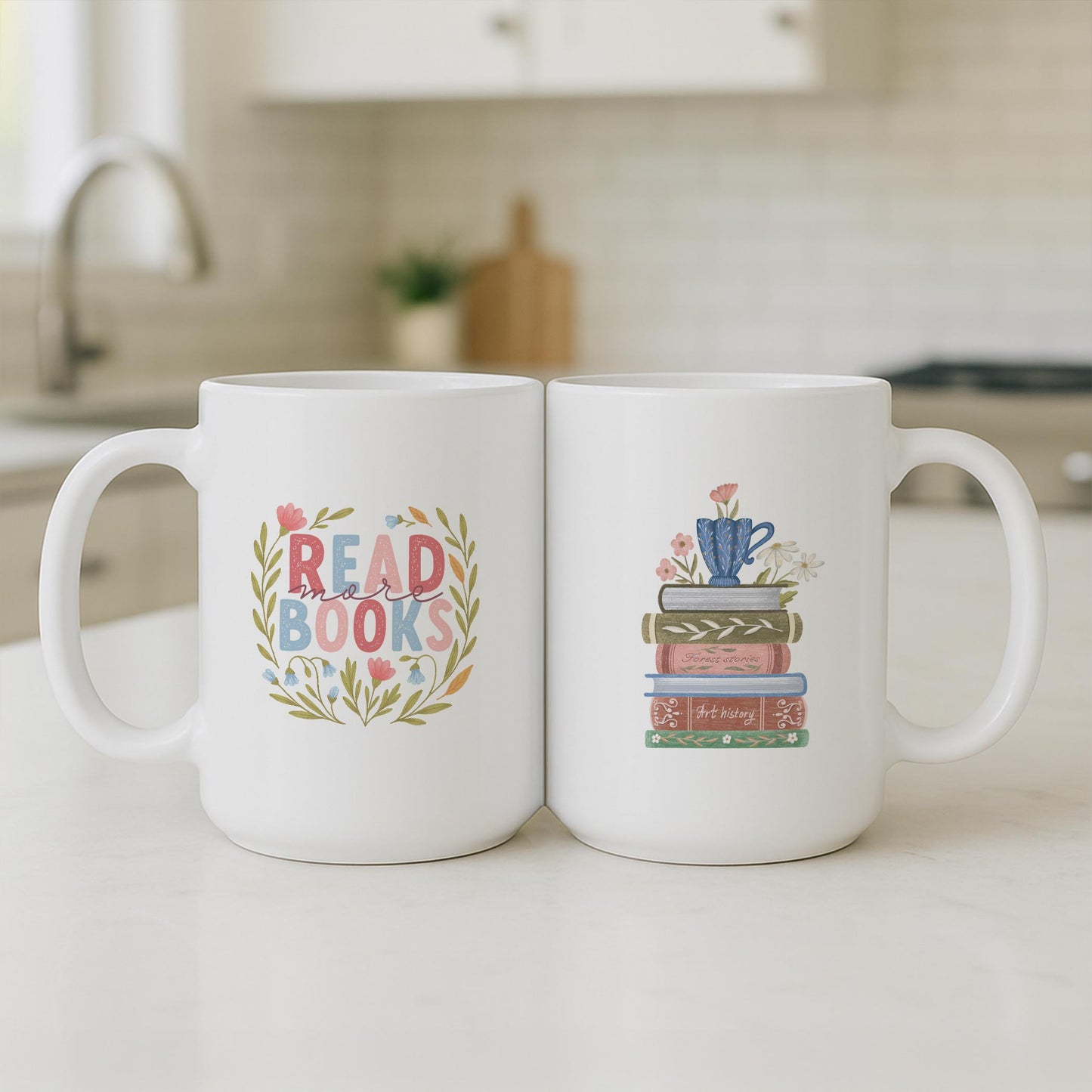15oz Coffee Mug White-Pretty Little Chapters Read More Books -3