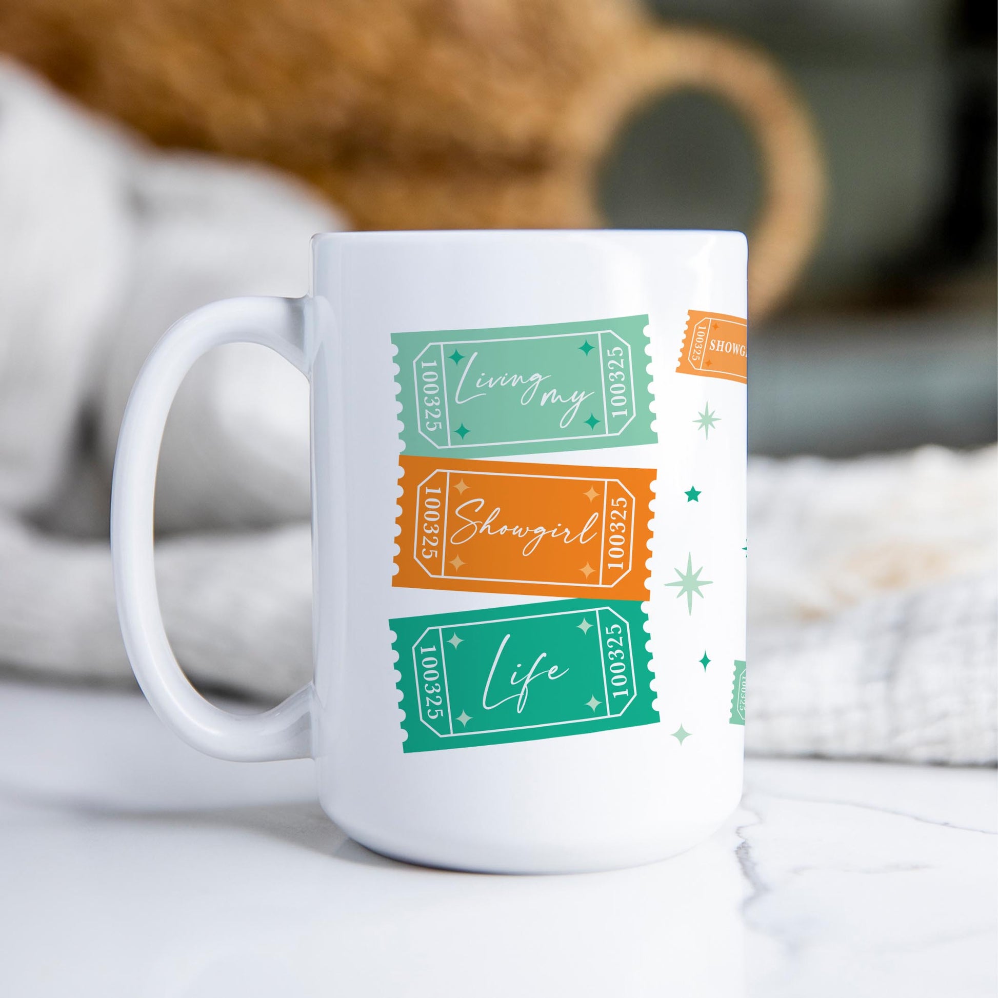15oz Coffee Mug White-Showgirl Living My Showgirl Life -2